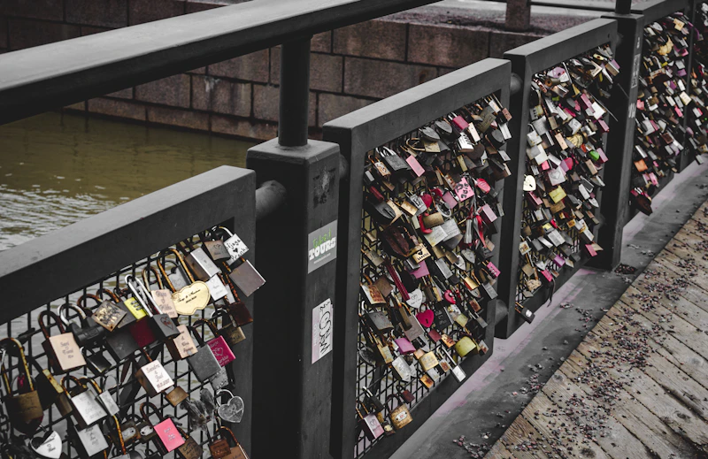 a bridge with a bunch of padlocks attached to it